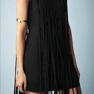 Topshop fringe black dress